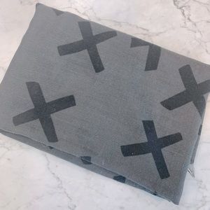 Dark Gray and Black Lightweight Scarf